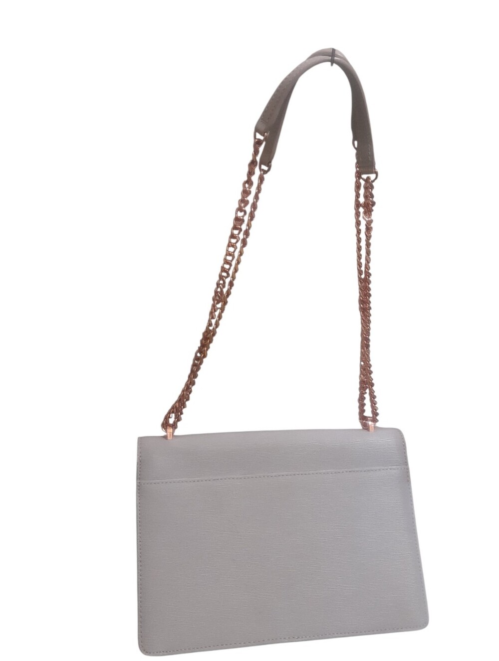 TED BAKER Bow Accent Gray Shoulder Bag with Rose Gold Chain - Picture 3 of 16